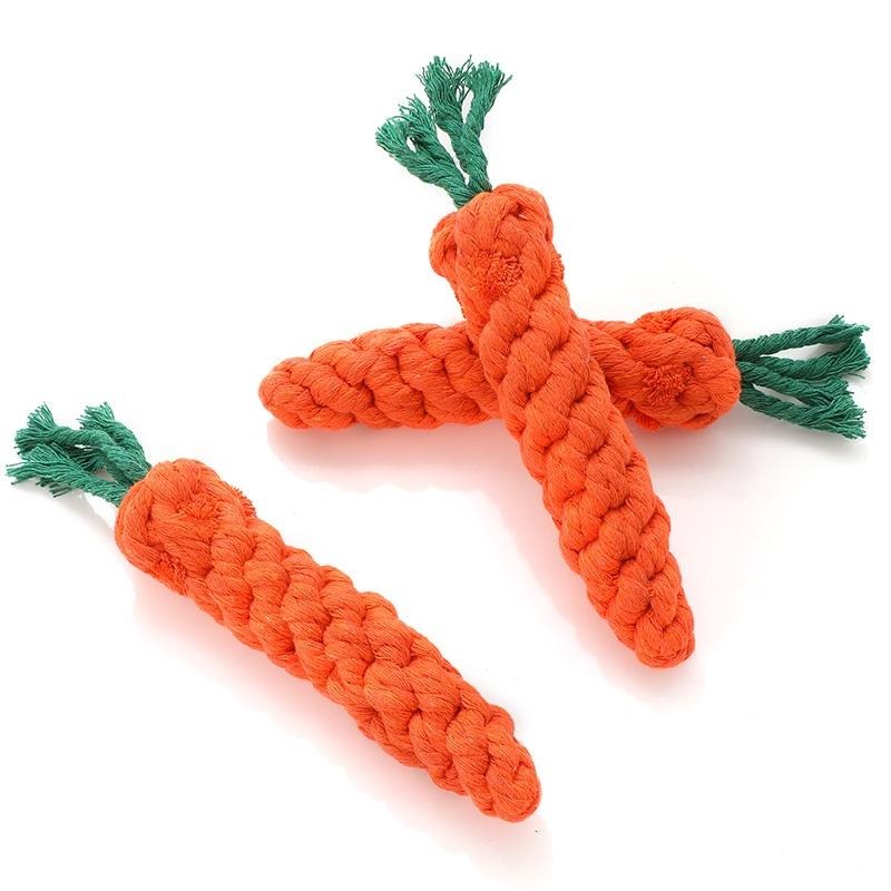 4014🥳現貨🥳 狗狗玩具 寵物棉繩磨牙潔牙 手工編織 可愛胡蘿蔔造型 耐咬棉繩-細節圖8