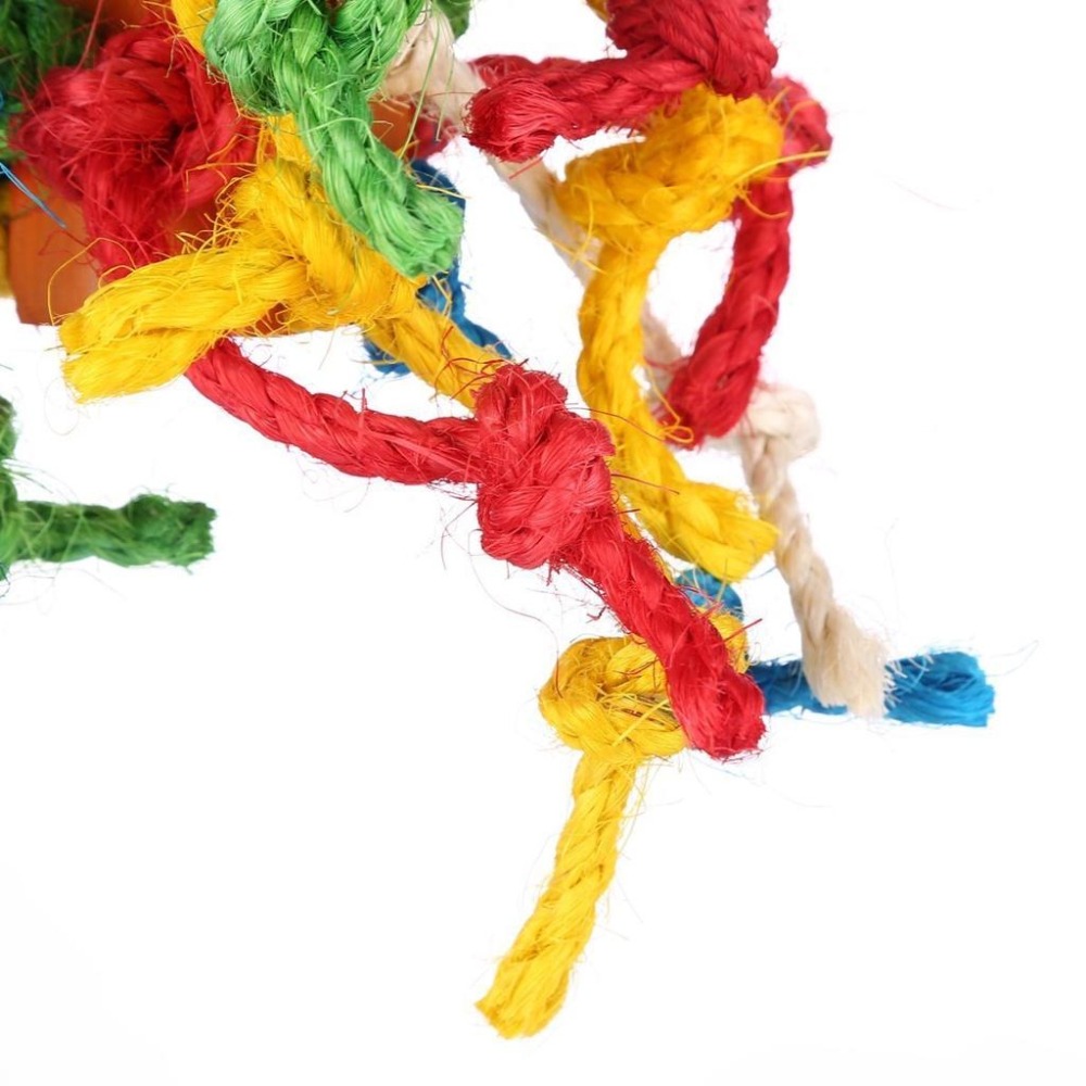 4028AA💞現貨💞鸚鵡鳥類玩具 劍麻繩啃咬玩具  攀爬鍛煉 鸚鵡解悶 磨牙玩具  手工編織 鳥籠裝飾-細節圖8