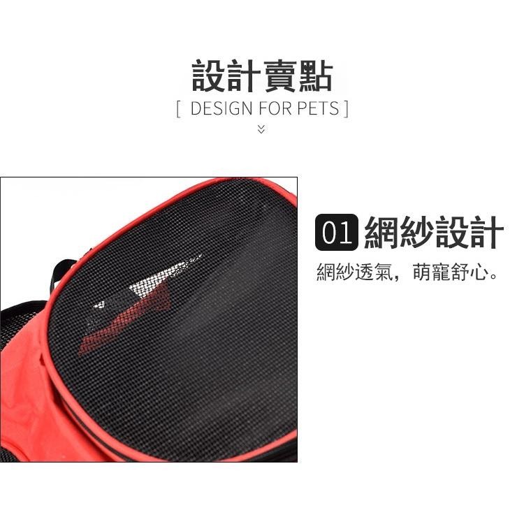 2003🎀寵物背包🎀雙肩背包 外出遊玩便攜透氣可折疊包 網紗狗偝包 牛津布可調節-細節圖3