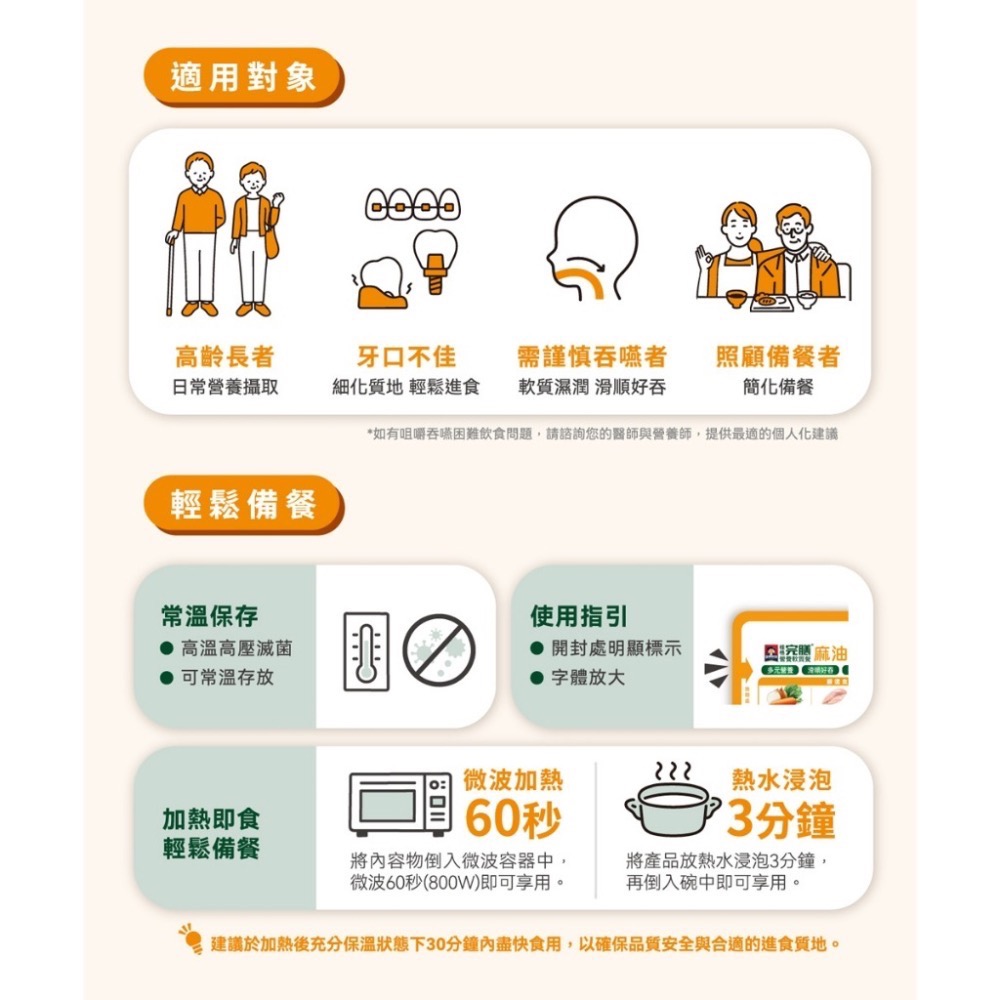 桂格完膳 軟質餐 麻油香雞燉飯 / 芋香豬肉燉飯 / 羅勒茄汁嫩豬丁 / 蒜味胡椒嫩雞丁-細節圖2