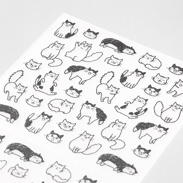【MIDORI ⪩⪨ 秘境現貨】日本製 手帳貼紙 會說話的貓咪 塗鴉放鬆款-細節圖2