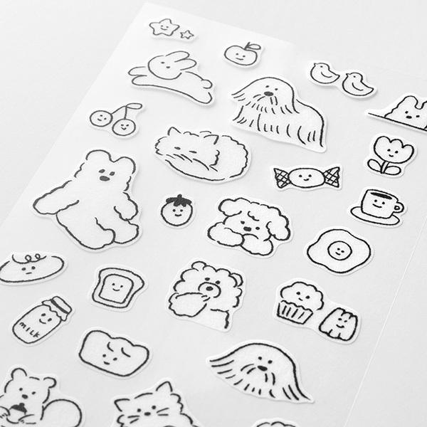 【MIDORI ⪩⪨ 秘境現貨】日本製 手帳貼紙 會說話的貓咪 塗鴉放鬆款-細節圖6