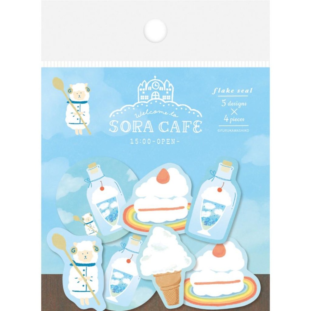 【古川紙工 ⪩⪨ 秘境現貨】日本製 SORA CAFE 和紙貼紙包 手帳貼紙-細節圖2