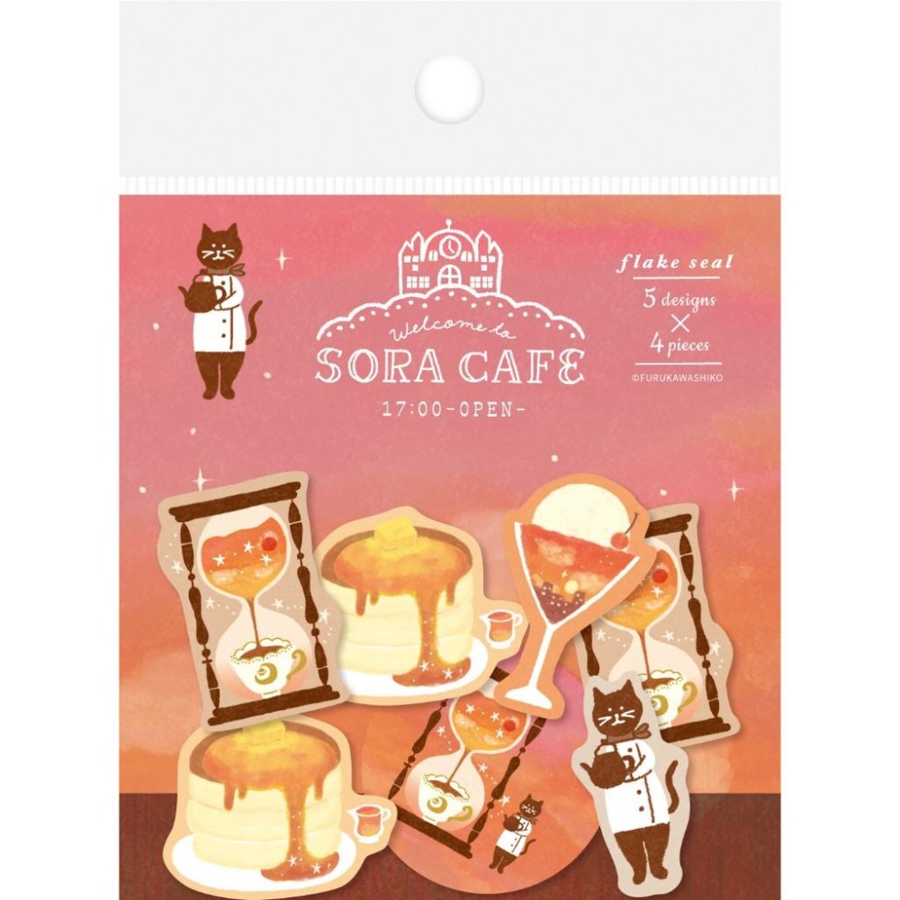 【古川紙工 ⪩⪨ 秘境現貨】日本製 SORA CAFE 和紙貼紙包 手帳貼紙-細節圖3