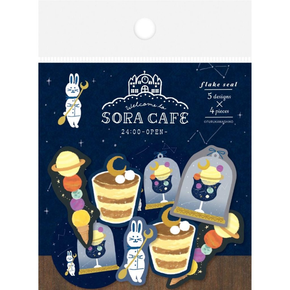 【古川紙工 ⪩⪨ 秘境現貨】日本製 SORA CAFE 和紙貼紙包 手帳貼紙-細節圖5