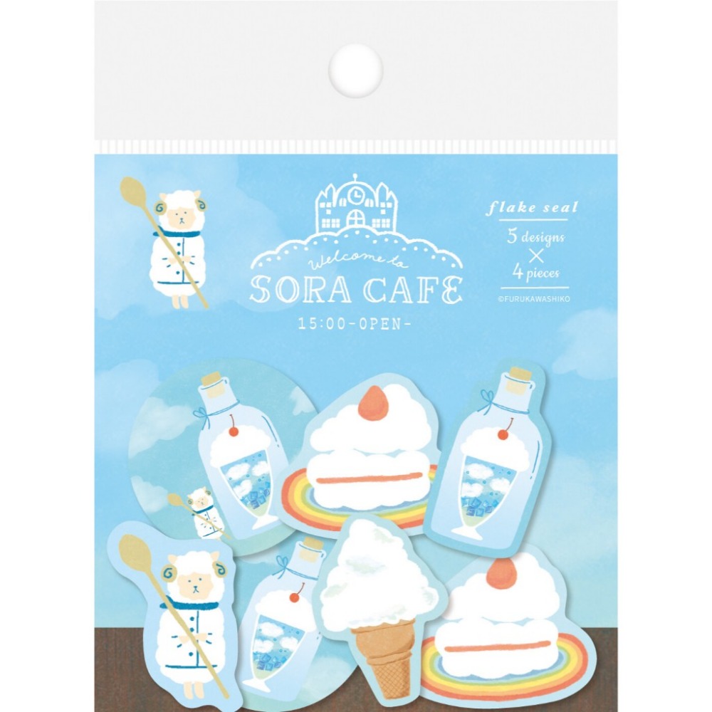 【古川紙工 ⪩⪨ 秘境現貨】日本製 SORA CAFE 和紙貼紙包 手帳貼紙-規格圖6