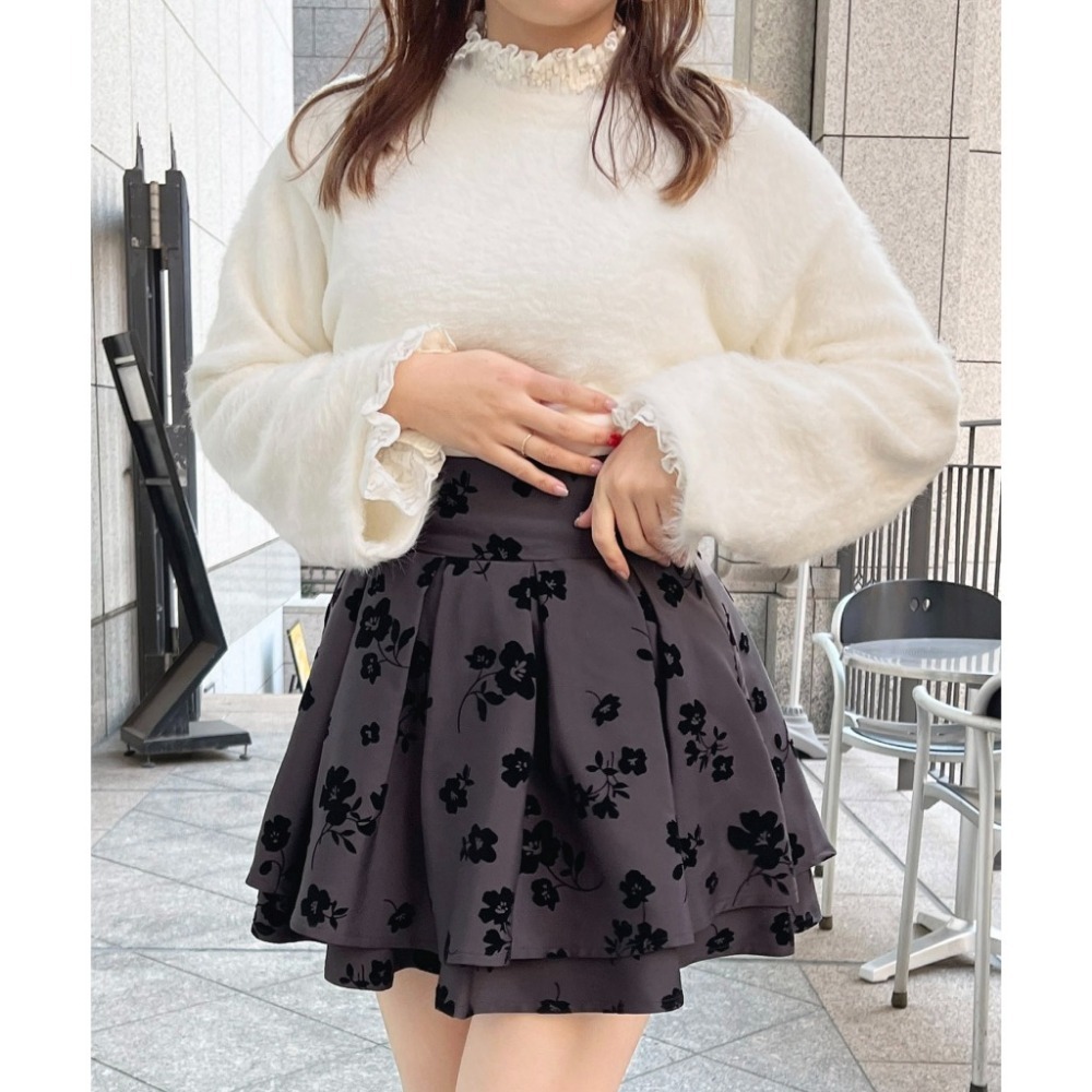 【apres jour⪩⪨秘境代購】預購 高腰喇叭雙層百褶裙 有內襯 顯瘦美腿 梨形友善-規格圖1