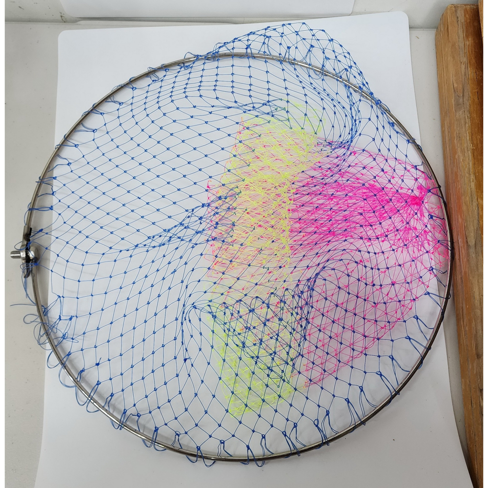 【魚戰釣具】白鐵條框+彩色磯玉網-細節圖3