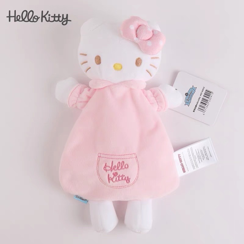 正品 可愛hello Kitty安撫豆豆巾 嬰兒可入口牙咬搖鈴玩偶 助眠神器👶-細節圖2