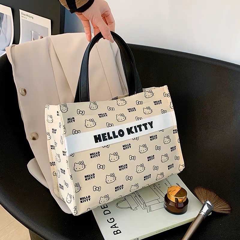 正品 kitty帆布包 超大容量 媽咪包 購物袋-細節圖2