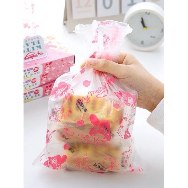 正品 日本kitty抽取式30枚入 厨房保鲜袋 食品袋 冷熱食物可裝 塑膠袋-細節圖3