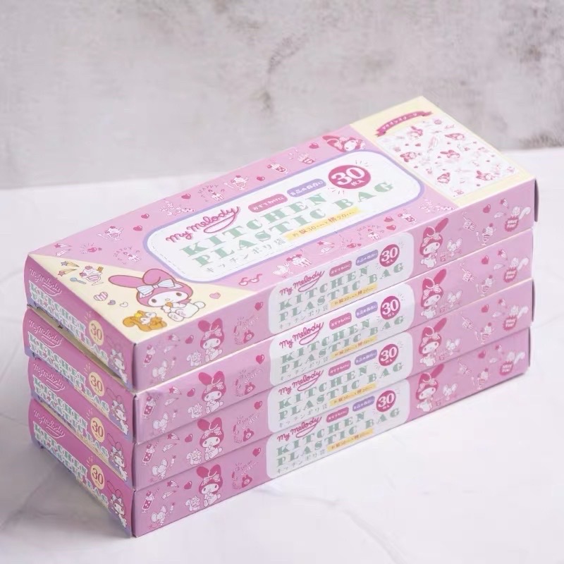 正品 日本kitty抽取式30枚入 厨房保鲜袋 食品袋 冷熱食物可裝 塑膠袋-細節圖9
