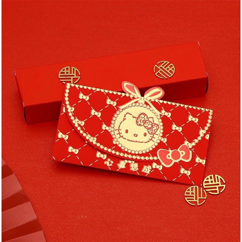 正品 2023新款kitty 燙金紅包 紅包袋 12入🧧無字款-細節圖2