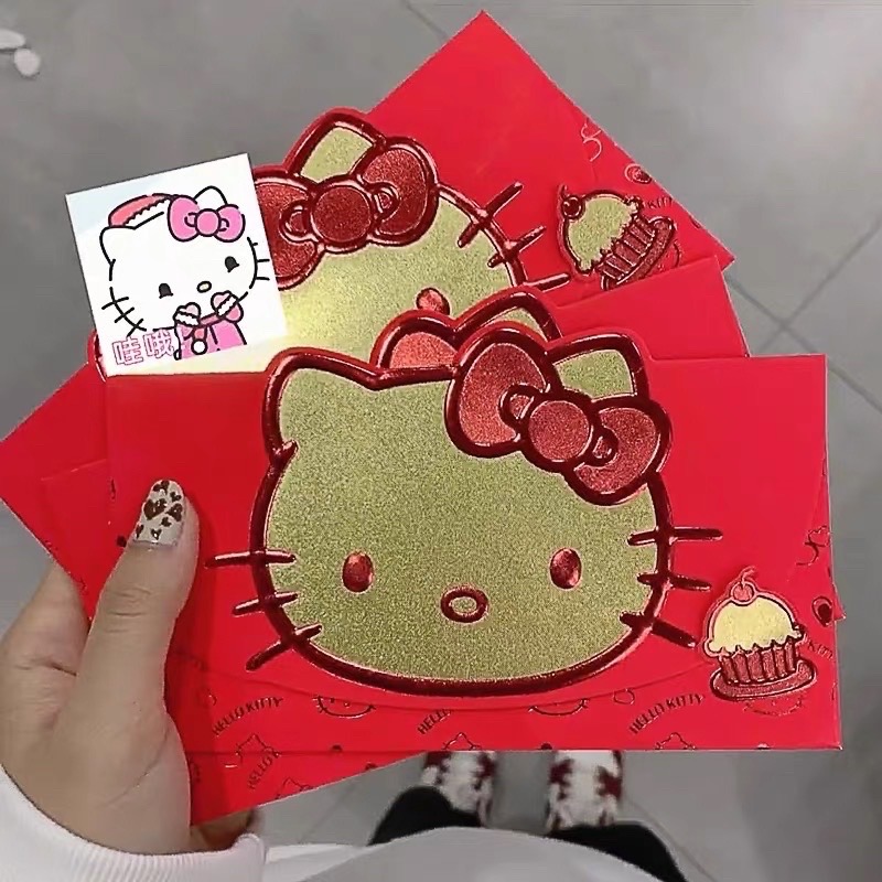 正品 20223新款kitty 燙金紅包 紅包袋 4入🧧-細節圖3