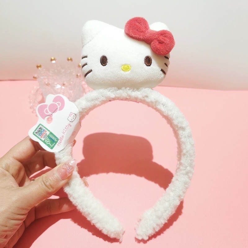 正品 可愛hello kitty毛絨玩偶公仔髮圈 髮箍少女心軟萌頭箍飾品（粉色）-細節圖6