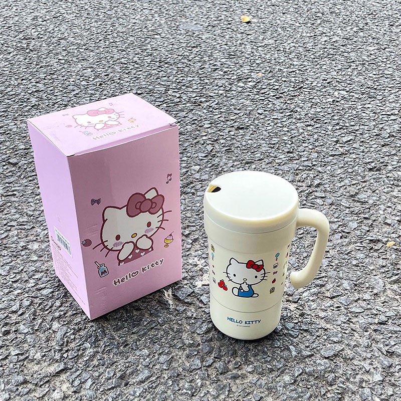 正品 可愛kitty保温杯帶吸管 水杯 高顏值 580ml-細節圖2