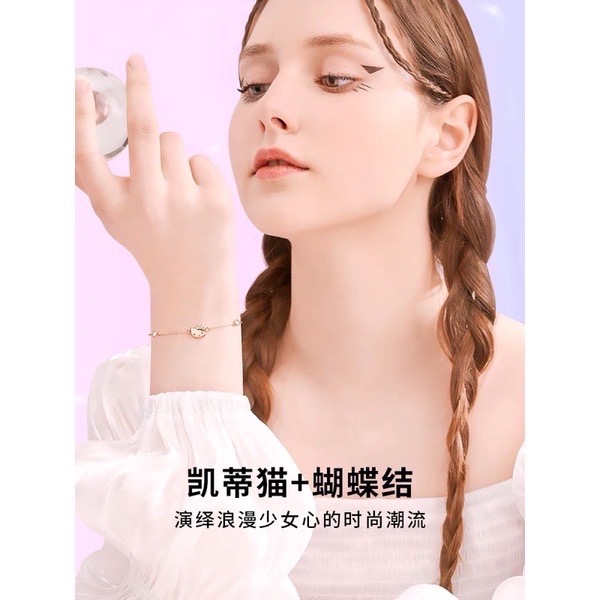 正品 高級Kitty手鍊 純銀 跳動的心輕奢小眾 送女友七夕禮物 3款-細節圖3