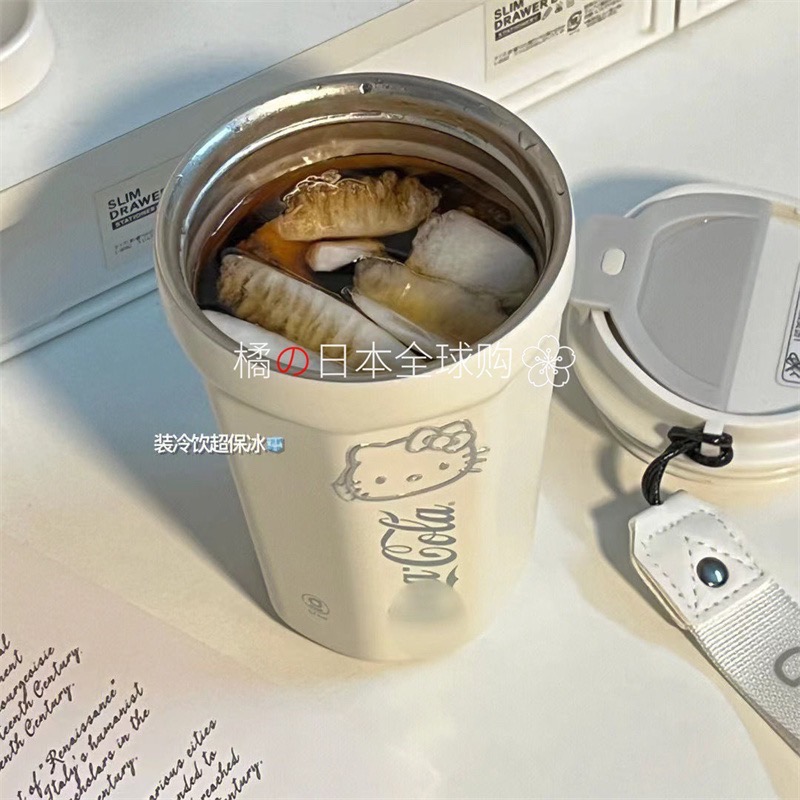 正品 日本ZGP hellokitty保温杯子 水杯美式不鏽鋼 隨手杯 冰霸杯-細節圖4