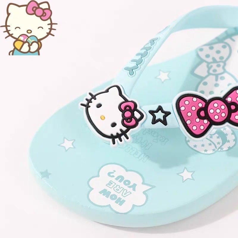 正品 hello kitty人字拖 夾腳拖鞋 海灘拖鞋 防滑-細節圖4