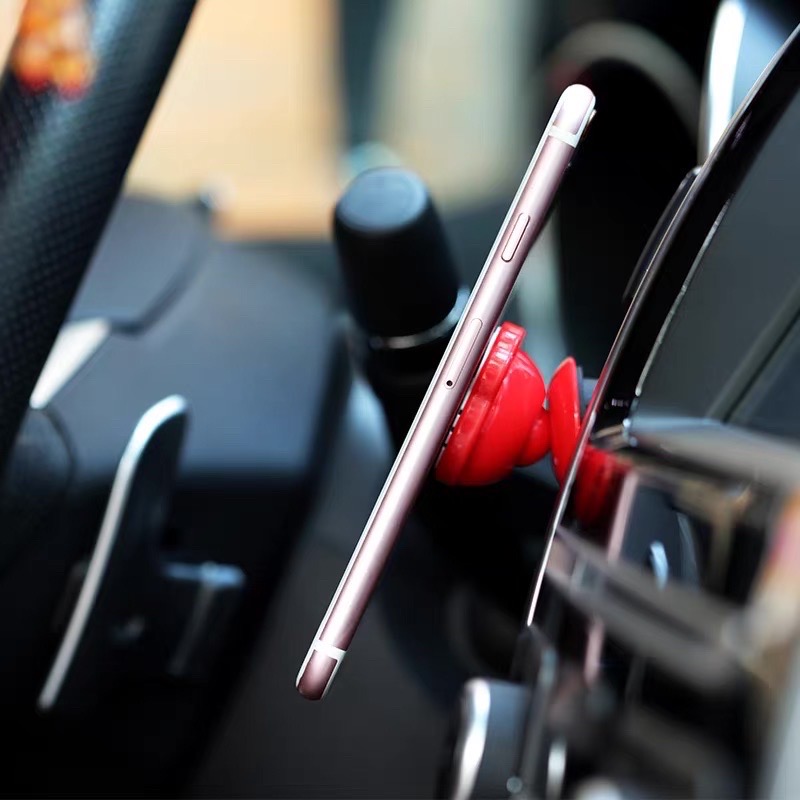 正品 可愛Hello Kitty卡通汽車 手機支架 磁鐵吸 多功能卡扣式 出風口 導航支架（紅色）-細節圖2