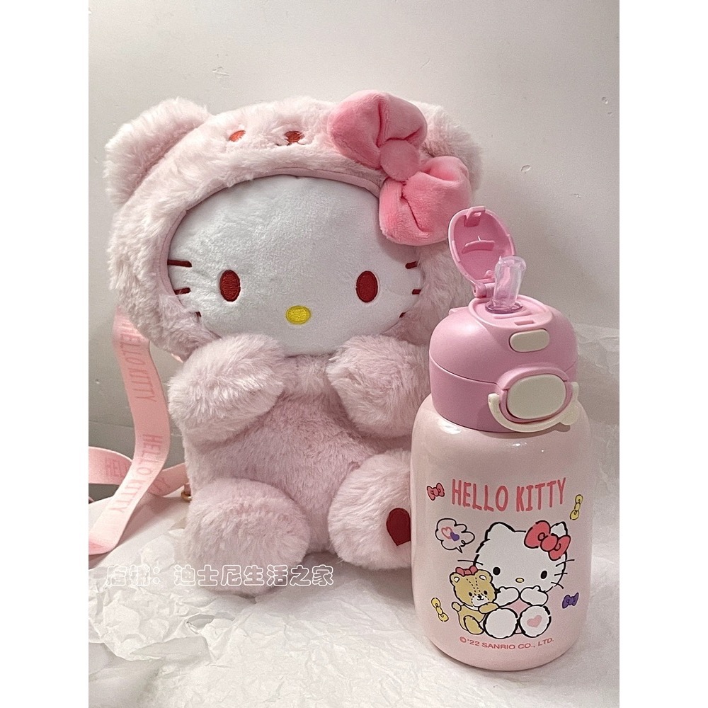 正品hellokitty保温杯 高顏值可愛毛絨禮盒 316 吸管杯-細節圖2