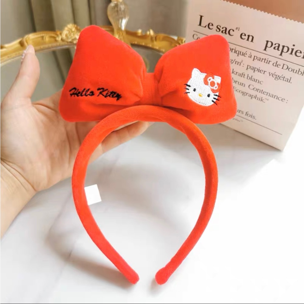 正品 可愛hello kitty蝴蝶結髮圈 髮箍少女心軟萌頭箍飾品-細節圖2