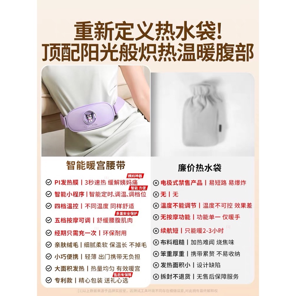 正品 kitty姨媽神器 寶寶腰帶式热敷肚子痛經 大姨媽專用暖宫 女生用-細節圖2