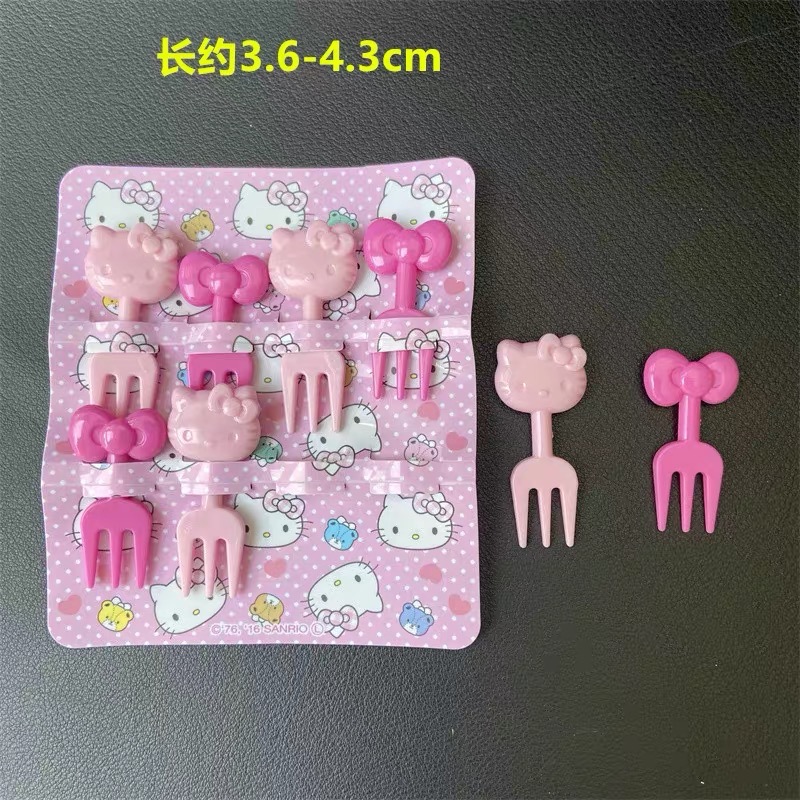 正品 日本kitty水果叉 點心叉 牙籤-細節圖2