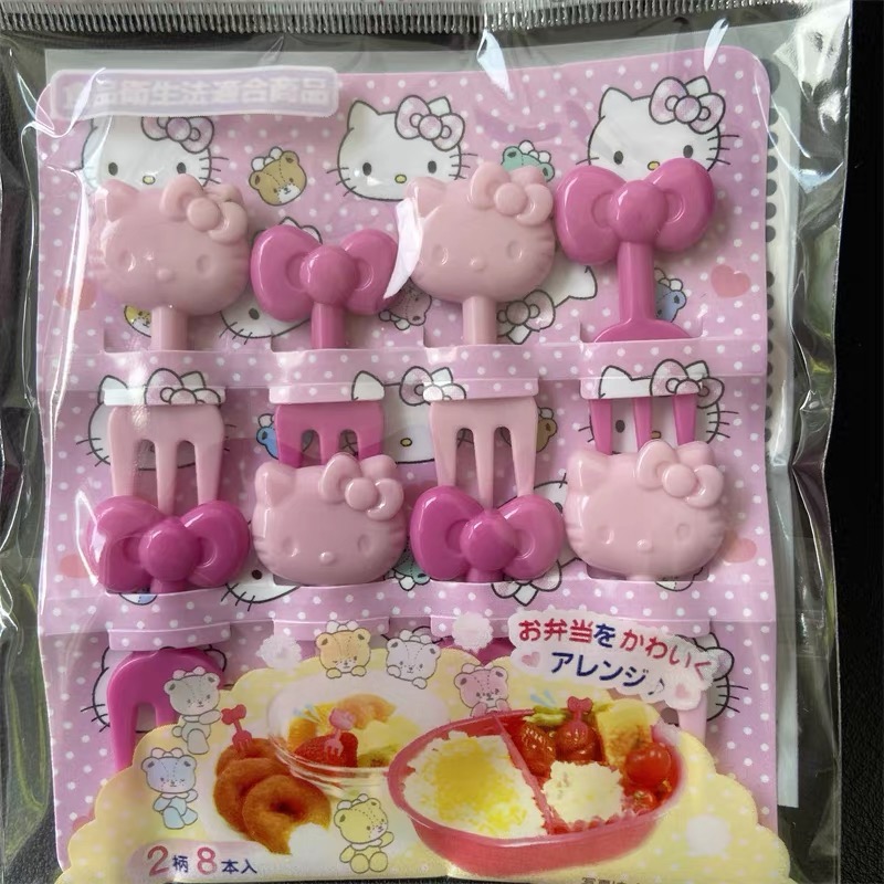 正品 日本kitty水果叉 點心叉 牙籤-細節圖3