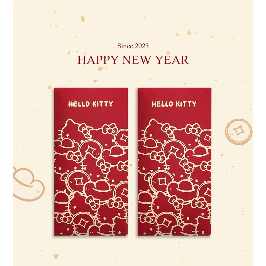 正品 2024龍年kitty紅包 加厚款 賀歲紅包 燙金紅包（10個）-細節圖4