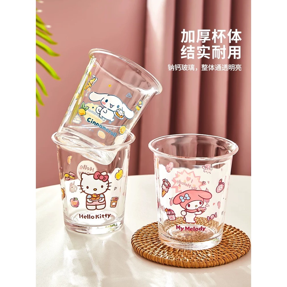 正品 hellokitty玻璃杯 印花玻璃杯 咖啡杯 牛奶杯（一個）-細節圖2
