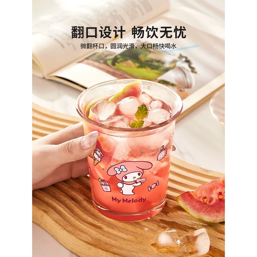 正品 hellokitty玻璃杯 印花玻璃杯 咖啡杯 牛奶杯（一個）-細節圖3
