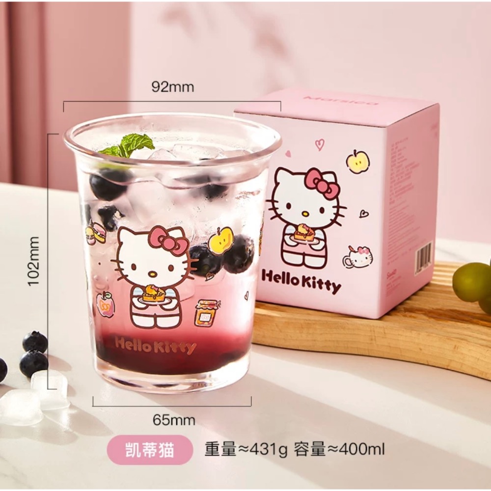 正品 hellokitty玻璃杯 印花玻璃杯 咖啡杯 牛奶杯（一個）-細節圖8