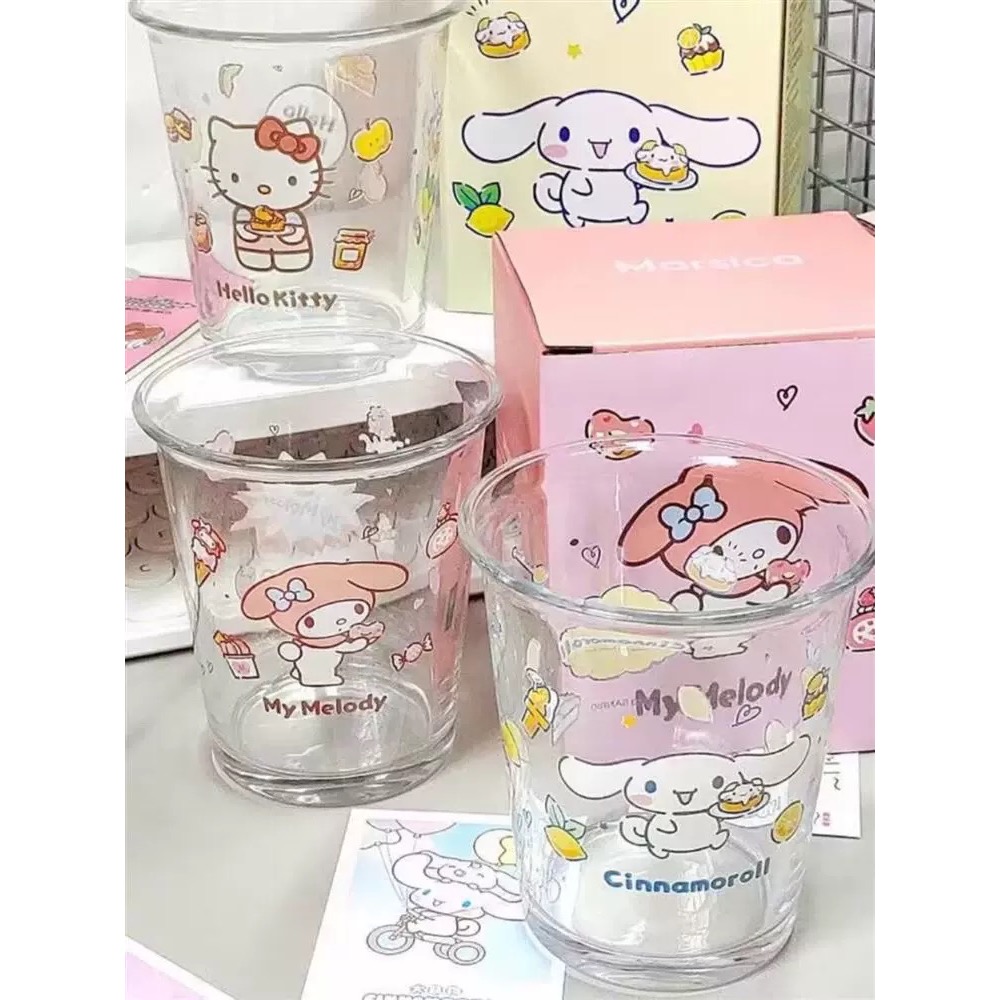 正品 hellokitty玻璃杯 印花玻璃杯 咖啡杯 牛奶杯（一個）-細節圖10