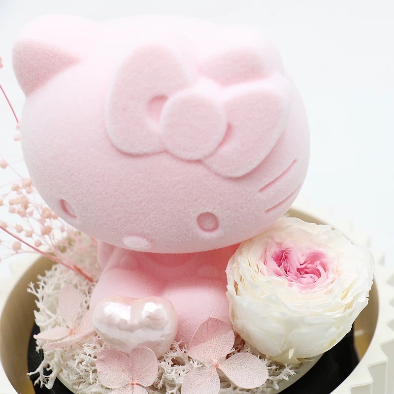 正品 helloKitty永生花音樂盒🎵聖誕節 情人節 送女生禮物🎁-細節圖3