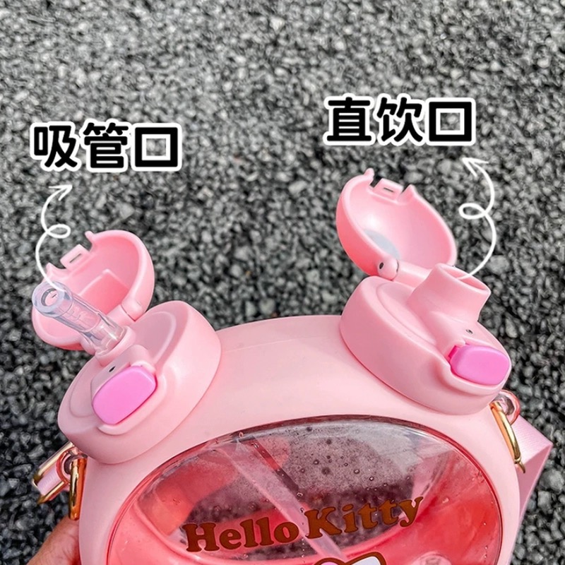 正品 可愛2024新款 kitty水壺 塑料杯 耐高温750cc 雙飲杯-細節圖3