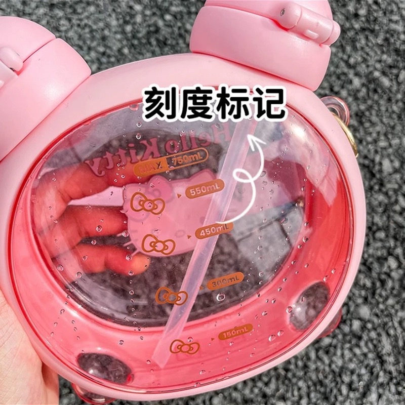 正品 可愛2024新款 kitty水壺 塑料杯 耐高温750cc 雙飲杯-細節圖4
