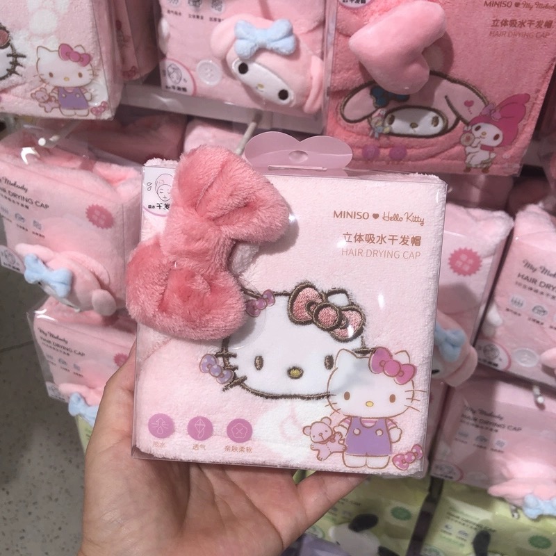 正品 可愛kitty髮束 鬆緊帶 毛絨洗臉巾-細節圖5