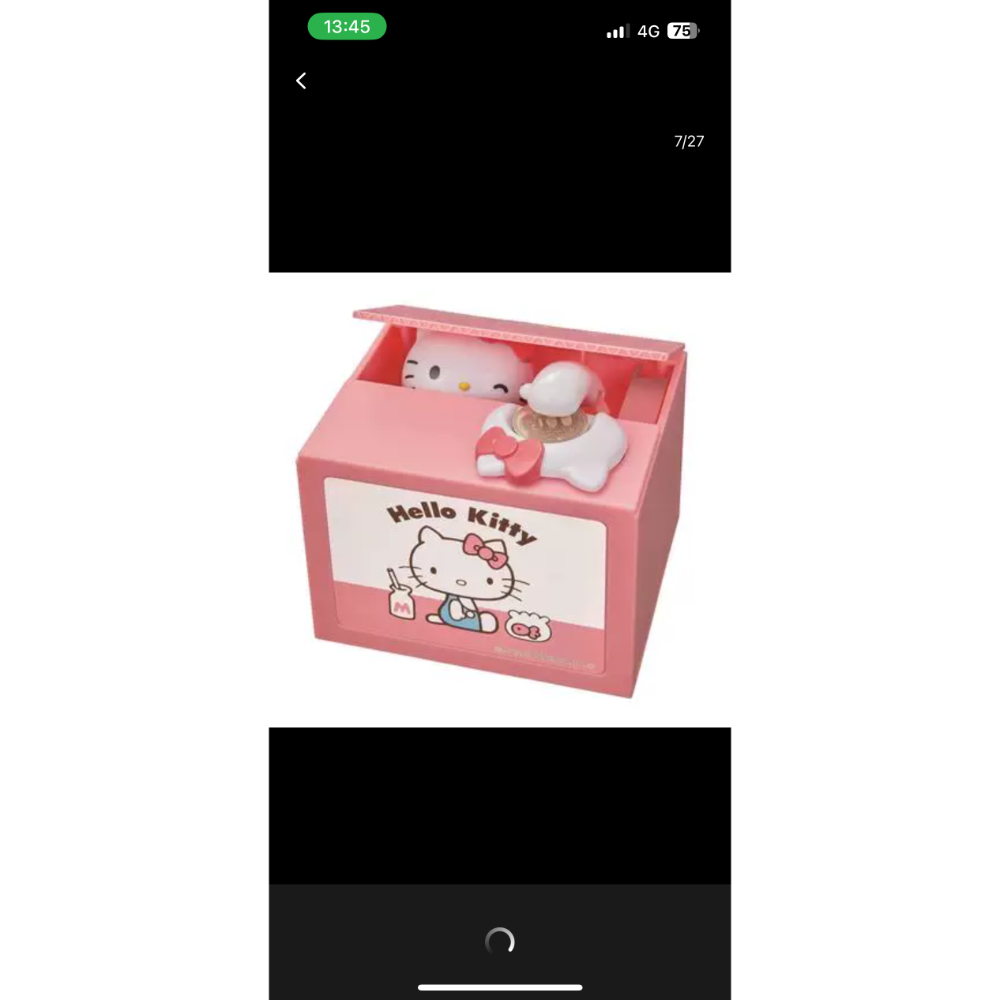 正品 日本日式kitty 存錢筒 存錢罐 自動存錢 帶聲音🎵偷吃錢 存錢玩具-細節圖6