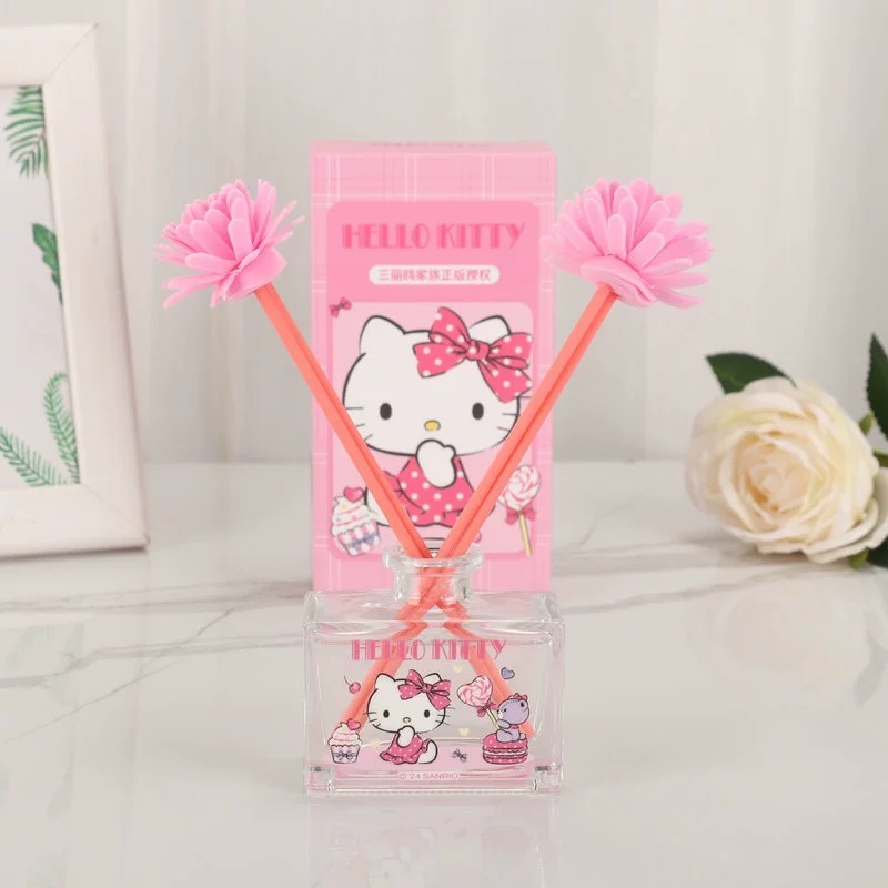 正品 可愛kitty香薰 室內持久空氣清新劑 臥室房間除臭薰香擺件 擴香瓶50cc-細節圖2