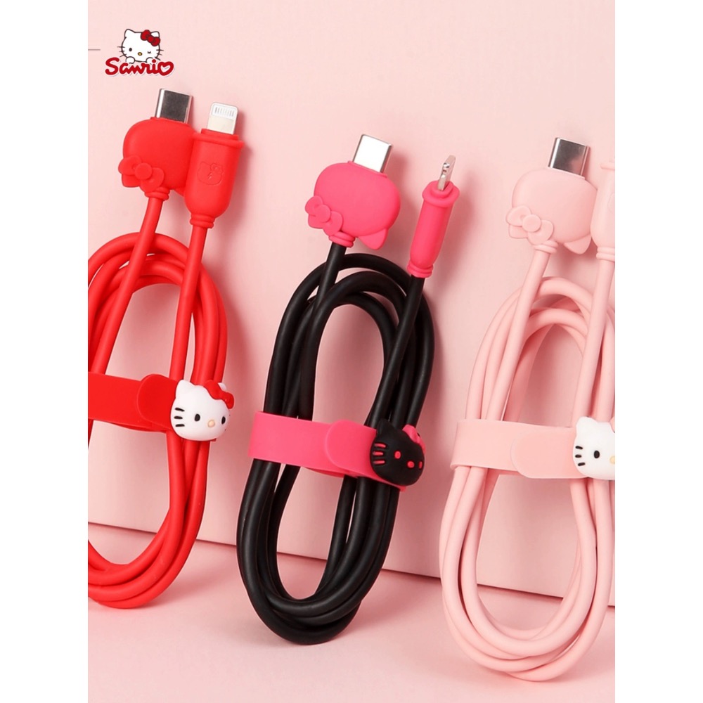 ￼正品Hello Kitty數據線 蘋果15iphone 快充線1米-細節圖2
