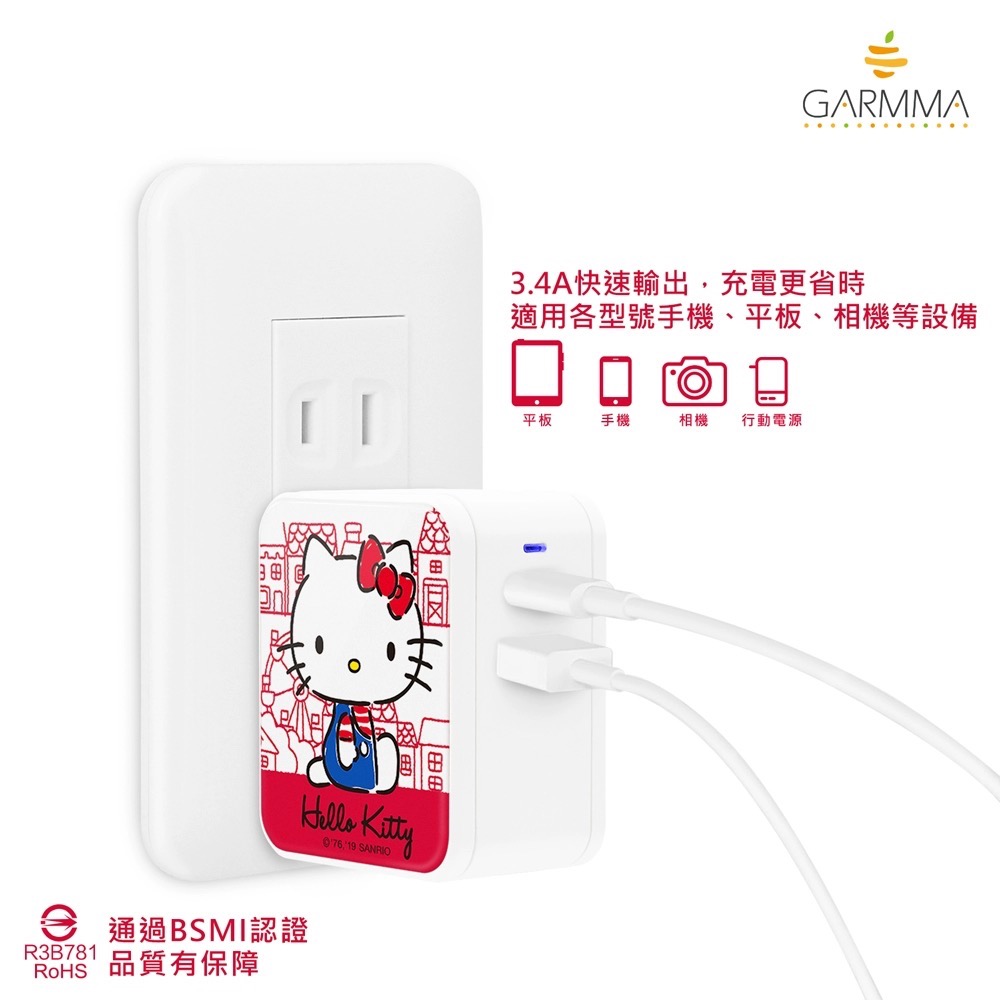 正品 美樂蒂 雙子星 蘋果充電器 iphone充電頭快充30w手機平板快充通用-細節圖3