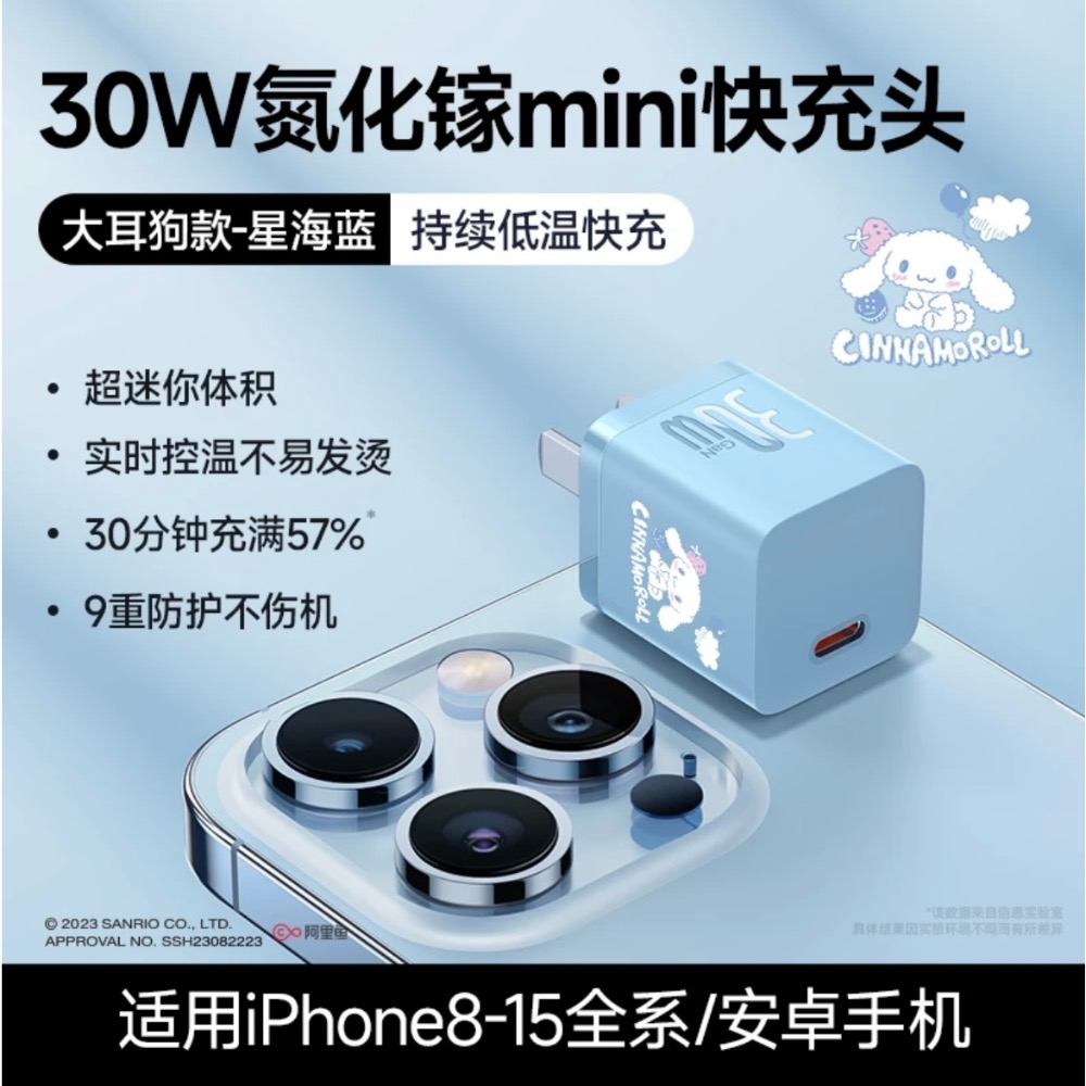正品 新款kitty超級快充 豆腐頭30w 插頭-細節圖2
