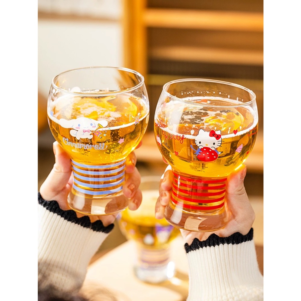 正品 kitty啤酒杯 大容量 玻璃杯 水杯 高顏值杯子-細節圖5