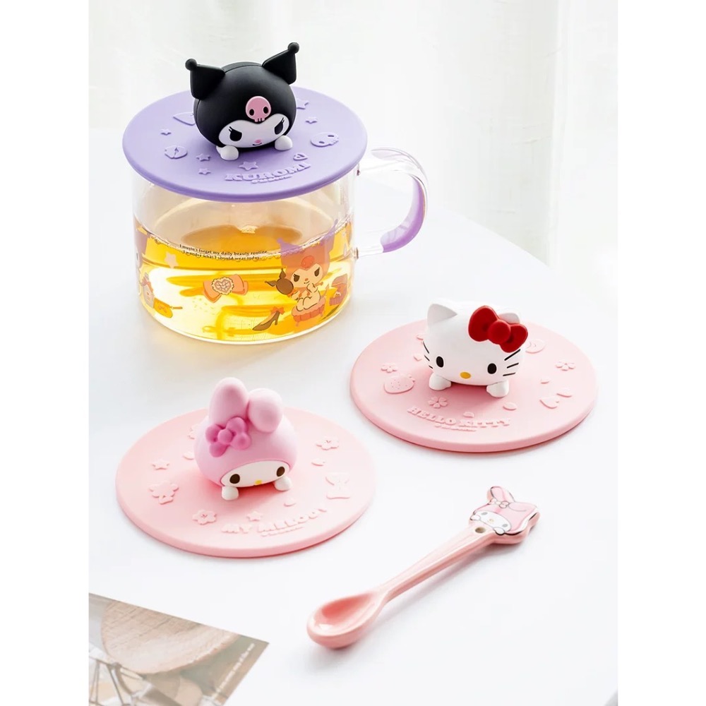 ￼正品 hellokitty食品級矽膠杯蓋 通用圓形 可愛蓋子-細節圖2