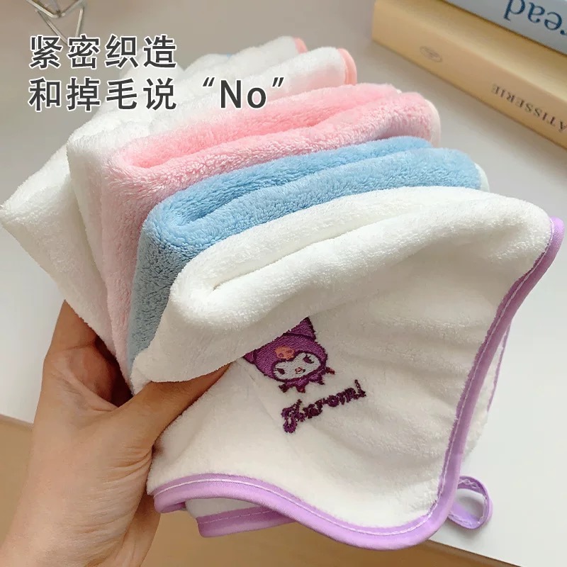 正品 三麗鷗珊瑚絨kitty毛巾 口水巾 方巾 吸水速乾不掉毛(5入）-細節圖3
