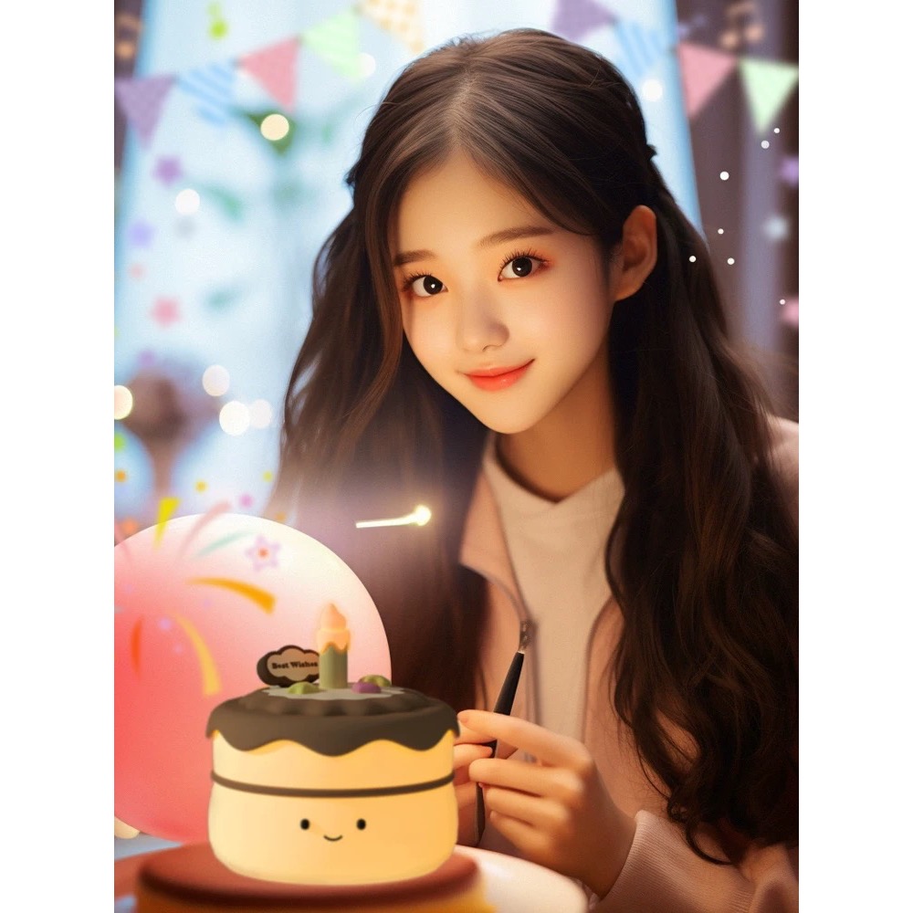 正品 HelloKitty生日蛋糕拍拍燈usb燈治癒小夜燈 臥室氛圍燈 睡眠燈-細節圖4