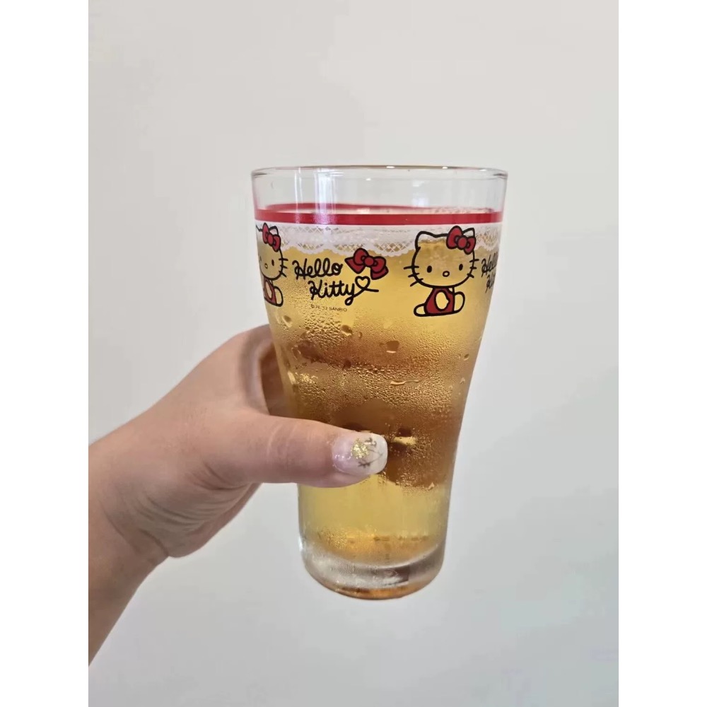 正品 韓國進口Vintage三麗鷗kitty玻璃杯 啤酒杯 水杯-細節圖2