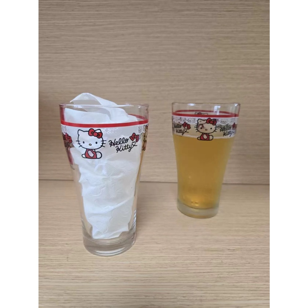 正品 韓國進口Vintage三麗鷗kitty玻璃杯 啤酒杯 水杯-細節圖4