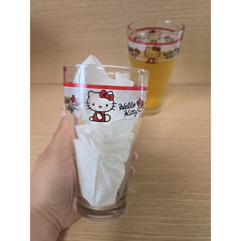 正品 韓國進口Vintage三麗鷗kitty玻璃杯 啤酒杯 水杯-細節圖5